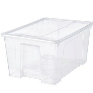 New IKEA SAMLA Transparent Box with Lid 12 Gallon (22 ½x15 ¼x11 ")